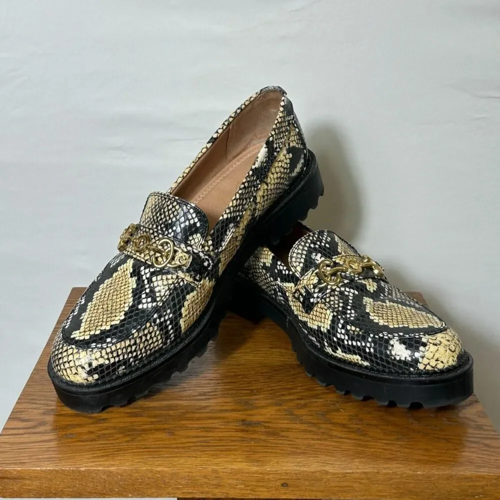 Circus by Sam Edelman Snake Print Deanna Lux Loafers Chunky Lug Sole Sz 10 Shoes